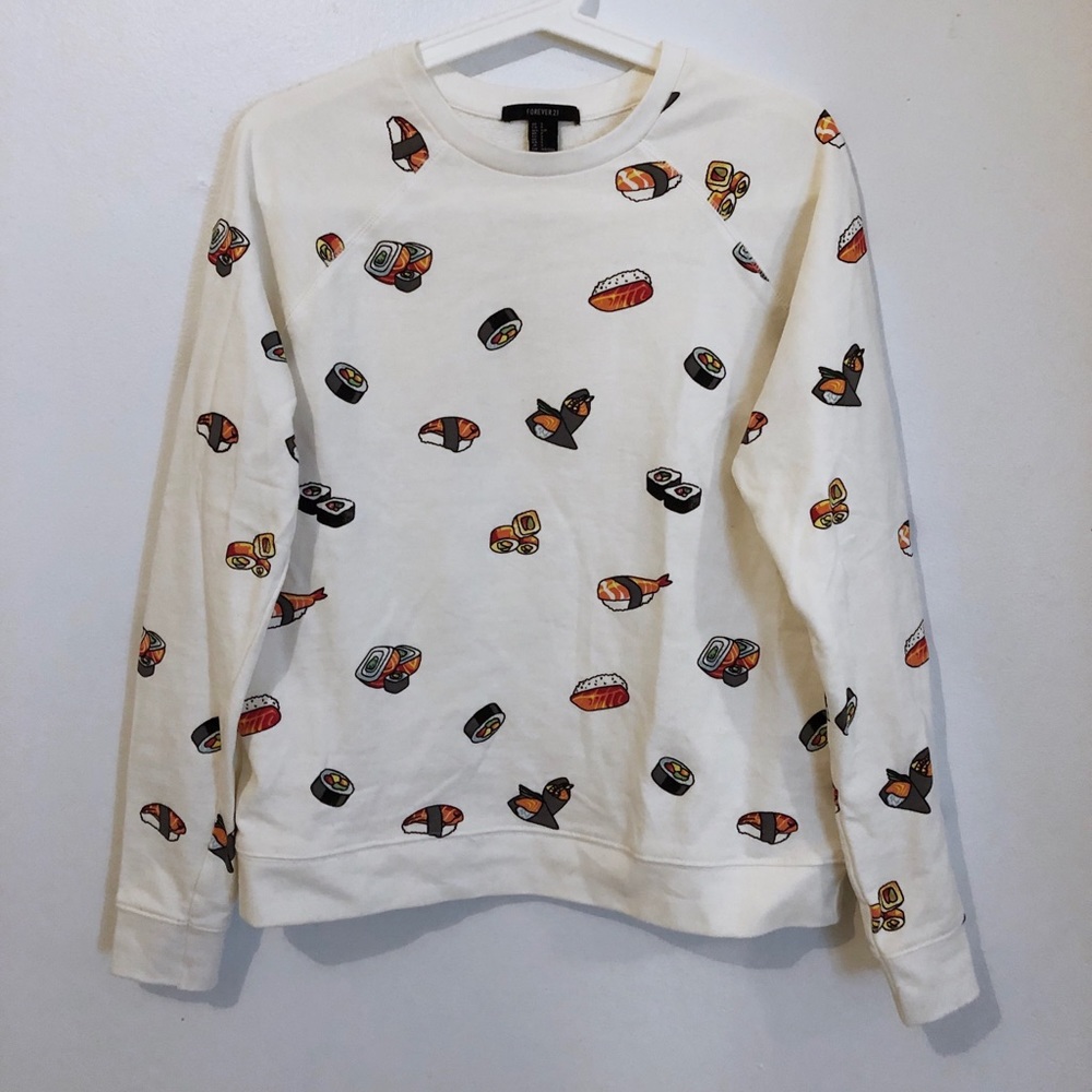Forever 21 sushi crew neck sweatshirt small nwot